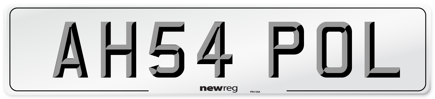 AH54 POL Number Plate from New Reg